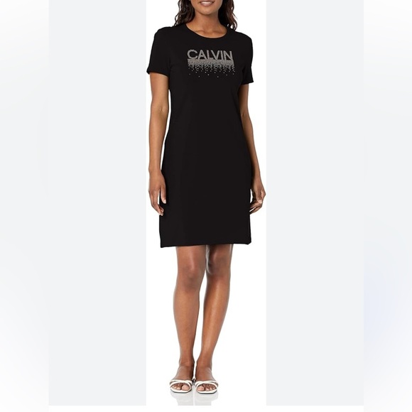 Calvin Klein Dresses & Skirts - Calvin Klein Women's Relaxed Short Sleeve Mini Logo T-Shirt Dress NWT Size M